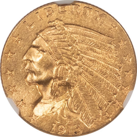 $2.50 1913 $2.50 INDIAN GOLD QUARTER EAGLE – NGC MS-62