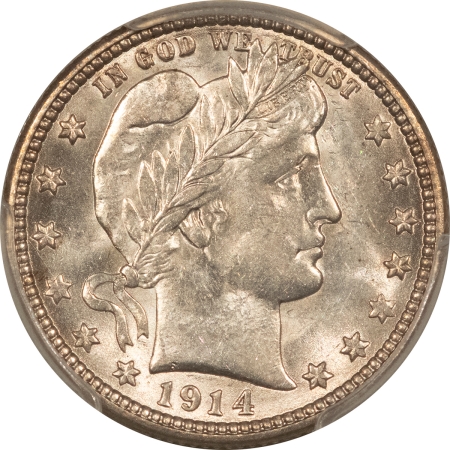 Barber Quarters 1914 BARBER QUARTER – PCGS MS-62, FLASHY & LUSTROUS!