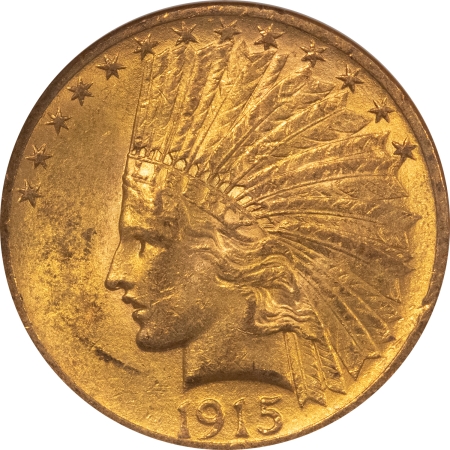 $10 1915 $10 INDIAN GOLD EAGLE – NGC MS-62, ORIGINAL, BETTER DATE!