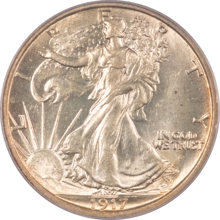 New Certified Coins 1917-D WALKING LIBERTY HALF DOLLAR, OBVERSE – PCGS MS-63, LUSTROUS & CHOICE!