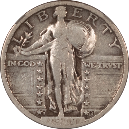 New Certified Coins 1918/7-S STANDING LIBERTY QUARTER – NGC F-12, REALLY SCARCE KEY, STRONG DATE!