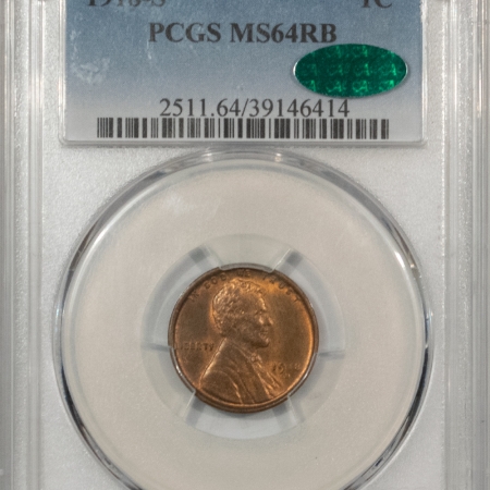 U.S. Certified Coins 1918-S LINCOLN CENT – PCGS MS-64 RB, PREMIUM QUALITY! CAC APPROVED!