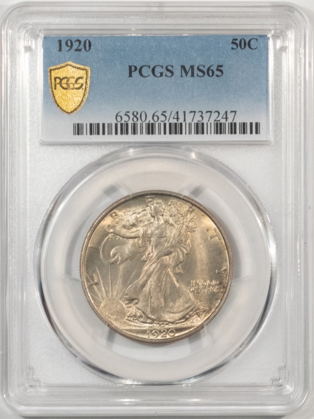 New Certified Coins 1920 WALKING LIBERTY HALF DOLLAR – PCGS MS-65, ORIGINAL GEM!