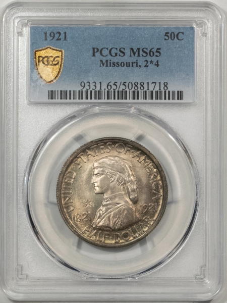 New Certified Coins 1921 MISSOURI 2*4 COMMEMORATIVE HALF DOLLAR – PCGS MS-65 PREMIUM QUALITY!