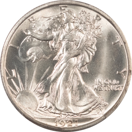 CAC Approved Coins 1921-D WALKING LIBERTY HALF DOLLAR – PCGS MS-63, BLAST WHITE, PQ, KEY-DATE, CAC!