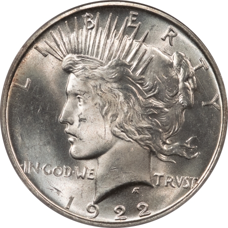 New Certified Coins 1922-D $1 PEACE DOLLAR – PCGS MS-64 HEADLIGHT! OLD GREEN HOLDER, PREMIUM QUALITY