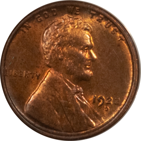 Lincoln Cents (Wheat) 1922-D LINCOLN CENT – ANACS MS-63 RB, CHOICE!