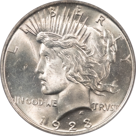 New Certified Coins 1923 $1 PEACE DOLLAR – PCGS MS-63, BLAST WHITE, OLD GREEN HOLDER!