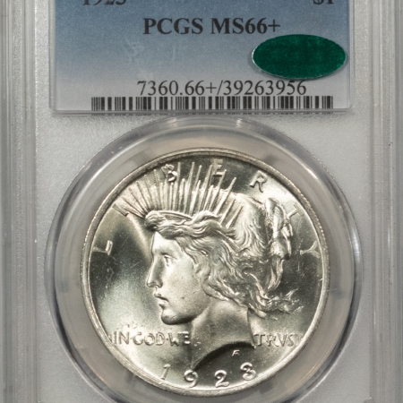 CAC Approved Coins 1923 $1 PEACE DOLLAR – PCGS MS-66+ SUPERB BLINDING LUSTER, PREMIUM QUALITY, CAC!