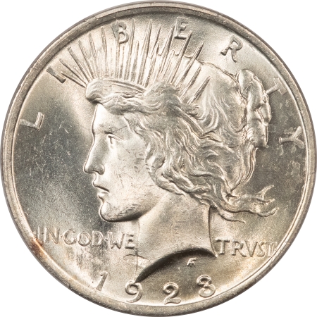 New Certified Coins 1923 $1 PEACE DOLLAR – PCGS MS-63, MINT ERROR, STRUCK-THROUGH OBVERSE!