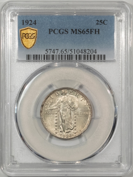 New Certified Coins 1924 STANDING LIBERTY QUARTER – PCGS MS-65 FH FRESH SATINY WHITE PQ GEM!