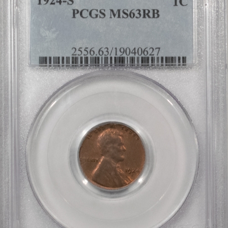 Lincoln Cents (Wheat) 1924-S LINCOLN CENT – PCGS MS-63 RB