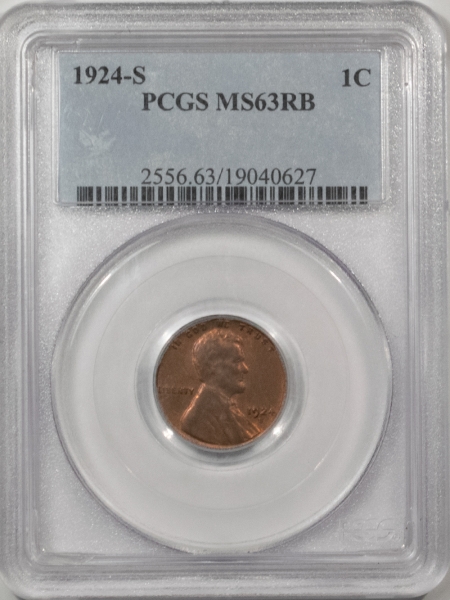 Lincoln Cents (Wheat) 1924-S LINCOLN CENT – PCGS MS-63 RB