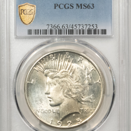 New Certified Coins 1925-S $1 PEACE DOLLAR – PCGS MS-63, WHITE & WELL-STRUCK!