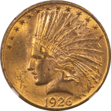 $10 1926 $10 INDIAN GOLD EAGLE – NGC MS-62