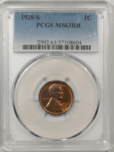 Lincoln Cents (Wheat) 1928-S LINCOLN CENT – PCGS MS-63 RB