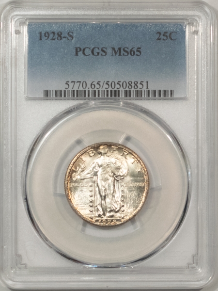 New Certified Coins 1928-S STANDING LIBERTY QUARTER – PCGS MS-65, PREMIUM QUALITY! BLAZER!