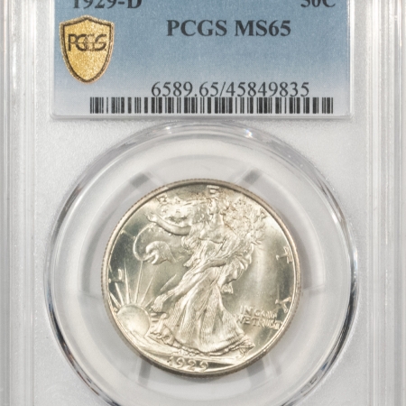 New Store Items 1929-D WALKING LIBERTY HALF DOLLAR – PCGS MS-65, FRESH LUSTROUS GEM! PQ!