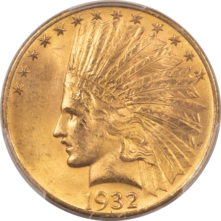 $10 1932 $10 INDIAN GOLD EAGLE – PCGS MS-64, LUSTROUS