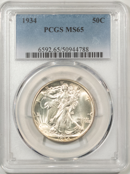 New Certified Coins 1934 WALKING LIBERTY HALF DOLLAR – PCGS MS-65, 66+ QUALITY! PREMIUM QUALITY!