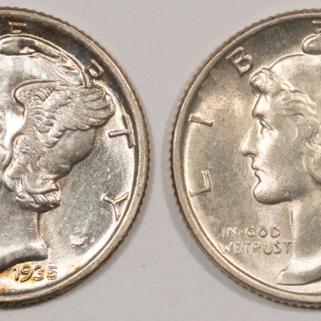 Mercury Dimes 1935, 1941 MERCURY DIMES, LOT/2 – ORIGINAL UNCIRCULATED!