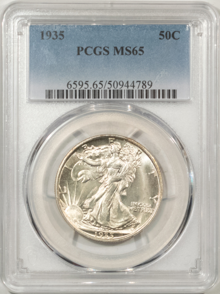 New Certified Coins 1935 WALKING LIBERTY HALF DOLLAR – PCGS MS-65 GEM!