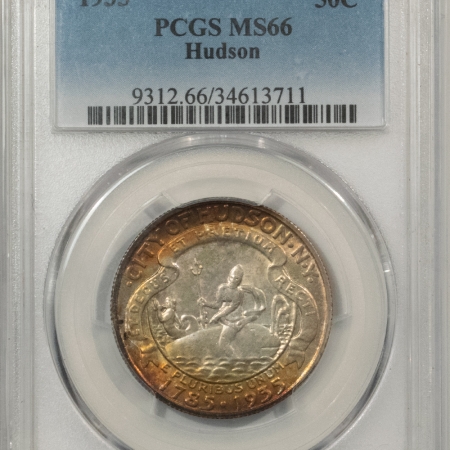 New Certified Coins 1935 HUDSON COMMEMORATIVE HALF DOLLAR PCGS MS-66 PREMIUM QUALITY, PRETTY TONING!