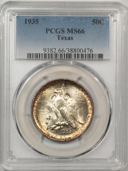 New Certified Coins 1935 TEXAS COMMEMORATIVE HALF DOLLAR – PCGS MS-66, FLASHY, PQ & SUPERB!