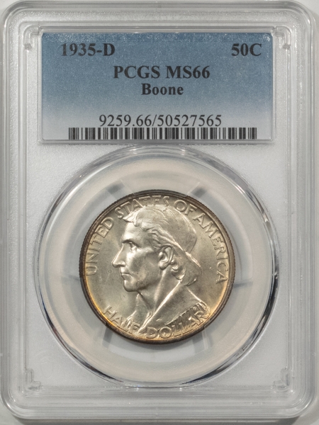 New Certified Coins 1935-D BOONE COMMEMORATIVE HALF DOLLAR – PCGS MS-66, FRESH & PREMIUM QUALITY!