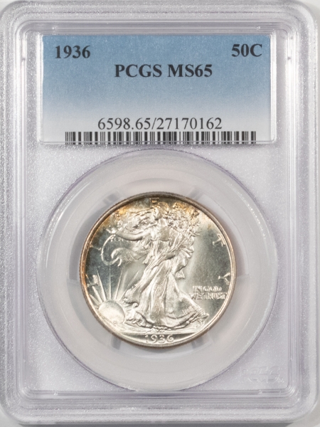 New Certified Coins 1936 WALKING LIBERTY HALF DOLLAR – PCGS MS-65, LUSTROUS PREMIUM QUALITY GEM!