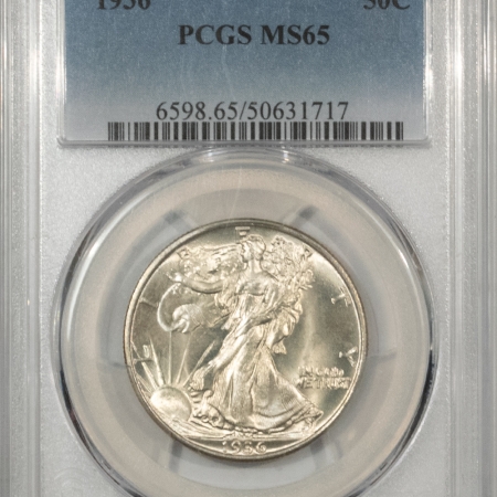 New Certified Coins 1936 WALKING LIBERTY HALF DOLLAR – PCGS MS-65, FRESH WHITE GEM!