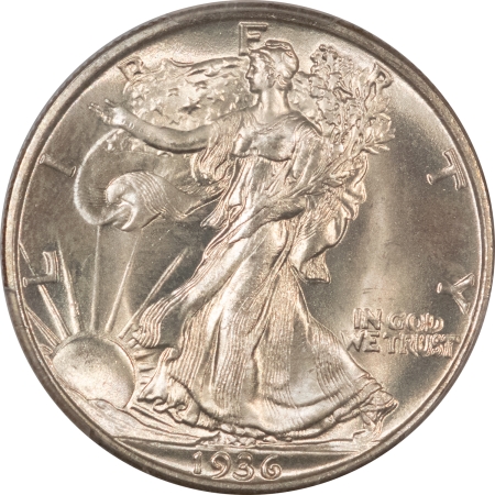 New Certified Coins 1936 WALKING LIBERTY HALF DOLLAR – PCGS MS-65, FRESH WHITE GEM!