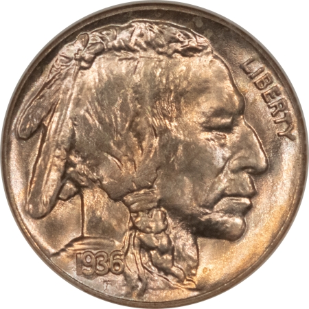 Buffalo Nickels 1936-S BUFFALO NICKEL – NGC MS-66, PREMIUM QUALITY! FATTIE HOLDER!