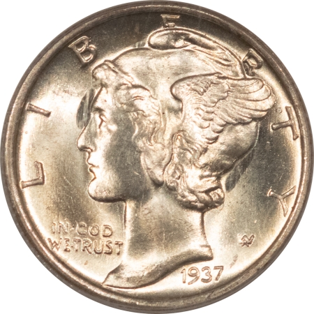 Mercury Dimes 1937-S MERCURY DIME – PCGS MS-65 FB, BLAST WHITE GEM!