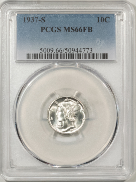 Mercury Dimes 1937-S MERCURY DIME – PCGS MS-66 FB BLAST WHITE!