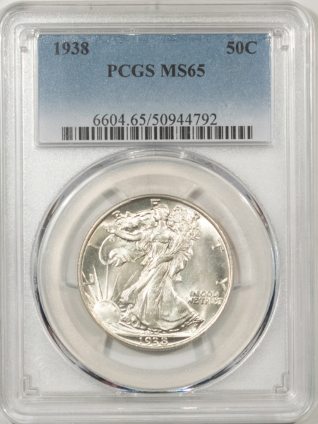 New Certified Coins 1938 WALKING LIBERTY HALF DOLLAR – PCGS MS-65 BLAST WHITE GEM!