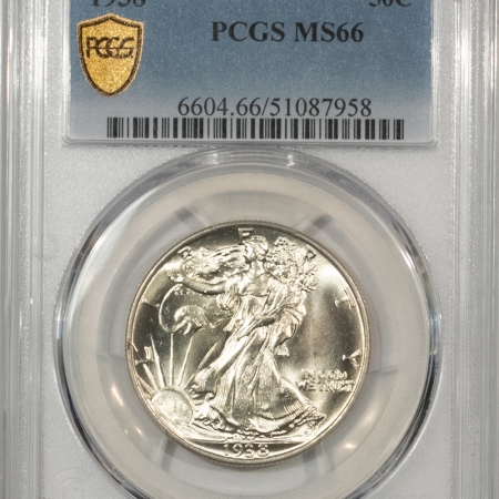 New Certified Coins 1938 WALKING LIBERTY HALF DOLLAR – PCGS MS-66, PREMIUM QUALITY BLAZER!