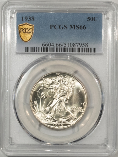 New Certified Coins 1938 WALKING LIBERTY HALF DOLLAR – PCGS MS-66, PREMIUM QUALITY BLAZER!