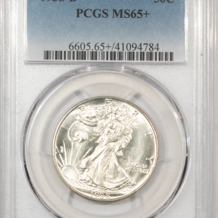 New Store Items 1938-D WALKING LIBERTY HALF DOLLAR – PCGS MS-65+, BLAZING WHITE GEM!