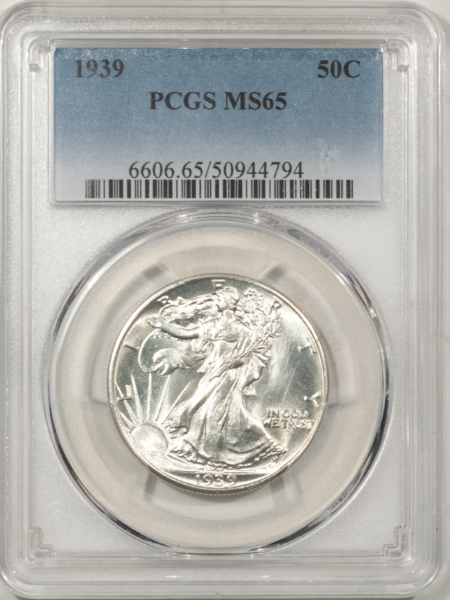 New Certified Coins 1939 WALKING LIBERTY HALF DOLLAR – PCGS MS-65 BLAST WHITE!