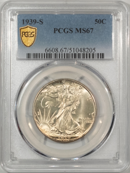 New Certified Coins 1939-S WALKING LIBERTY HALF DOLLAR – PCGS MS-67 FRESH SUPERB GEM, PRISTINE & PQ!