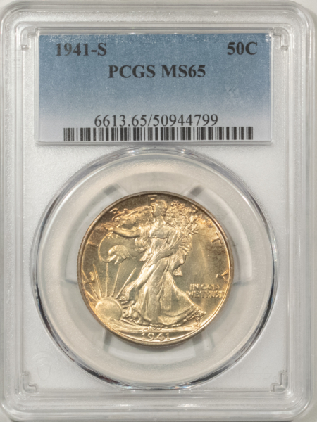 New Certified Coins 1941-S WALKING LIBERTY HALF DOLLAR – PCGS MS-65 PRETTY GEM!