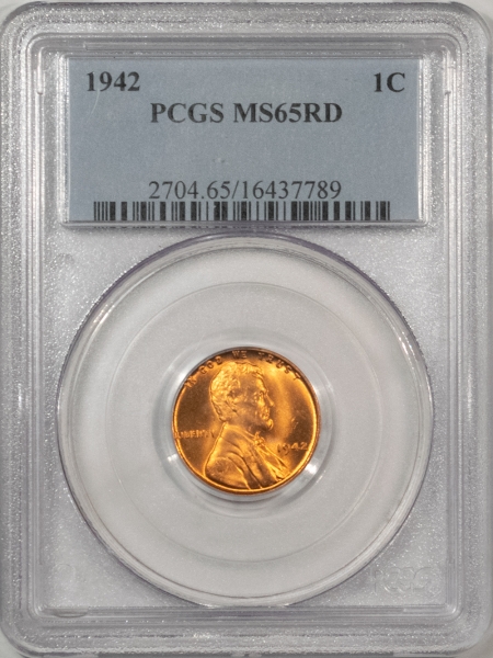 Lincoln Cents (Wheat) 1942 LINCOLN CENT – PCGS MS-65 RD