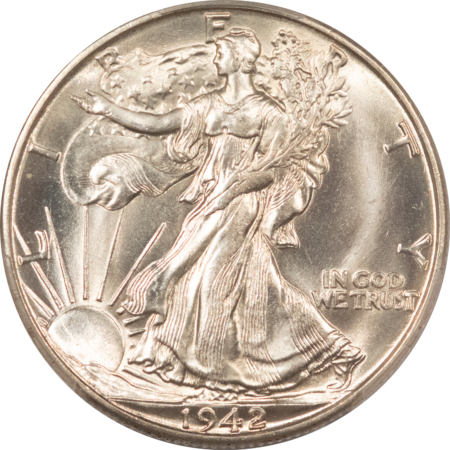 New Certified Coins 1942-D WALKING LIBERTY HALF DOLLAR – PCGS MS-65 BLAST WHITE GEM!