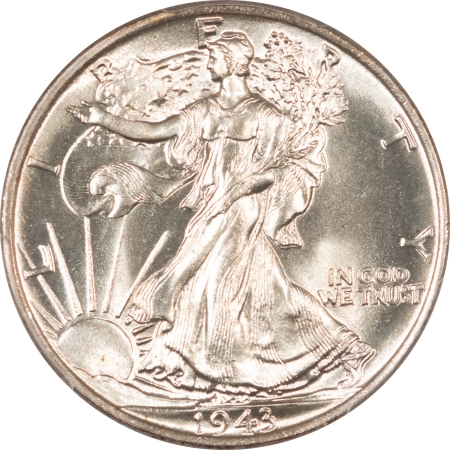 New Certified Coins 1943 WALKING LIBERTY HALF DOLLAR – PCGS MS-65, WHITE & PREMIUM QUALITY!