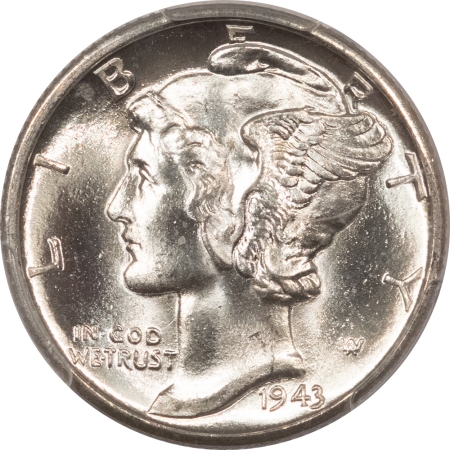 Mercury Dimes 1943-D MERCURY DIME – PCGS MS-66 FB, LUSTER!