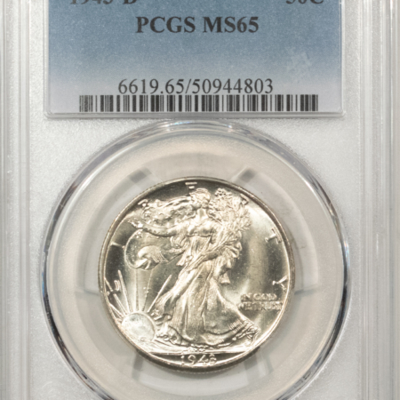 New Certified Coins 1943-D WALKING LIBERTY HALF DOLLAR – PCGS MS-65, PREMIUM QUALITY!