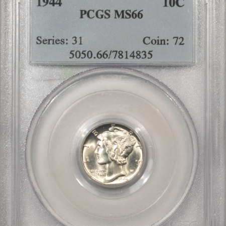 Mercury Dimes 1944 MERCURY DIME – PCGS MS-66, FLASHY & PREMIUM QUALITY!