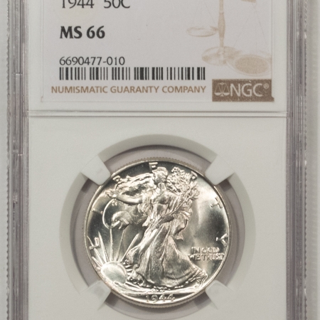 New Certified Coins 1944 WALKING LIBERTY HALF DOLLAR – NGC MS-66, BLAZER!