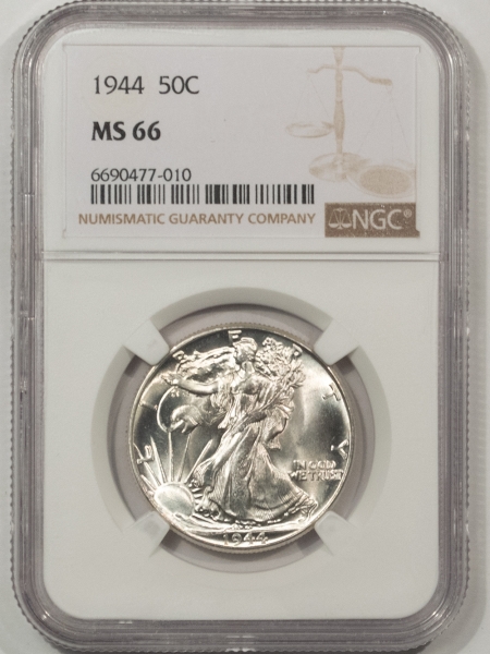 New Certified Coins 1944 WALKING LIBERTY HALF DOLLAR – NGC MS-66, BLAZER!